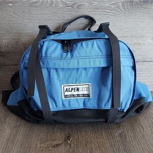 Vintage Alpenlite Large Hiking Belt Bag Blue Travel Fanny / Waist Pack